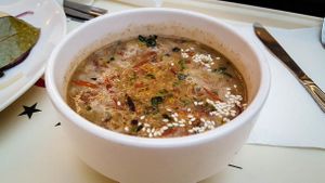 Vegetable miso soup at bistRAWveg - Chodov Shopping Center in Prague