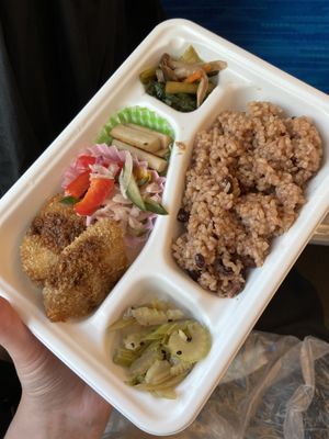 Vegan bento  at Croissant Marche in Hiroshima