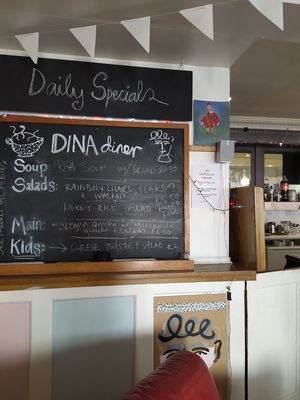 I took a photo of the specials because I got a really nice salad and the other stuff looked delicious too at Dina Diner in Sheffield