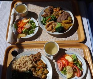 Fab place. The lady running it was very friendly and told us it was the longest-running veg* restaurant in Lisbon! The menu changes daily - what we had included seitan, broccoli, rice & salad, and a really lovely carob cake for dessert.  at A Colmeia in Lisbon