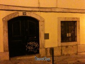 main door at A Colmeia in Lisbon