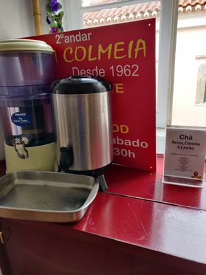 filtered water and tea including at A Colmeia in Lisbon