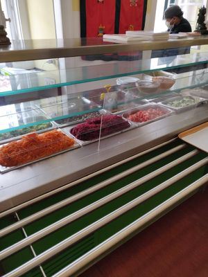 salad buffet at A Colmeia in Lisbon