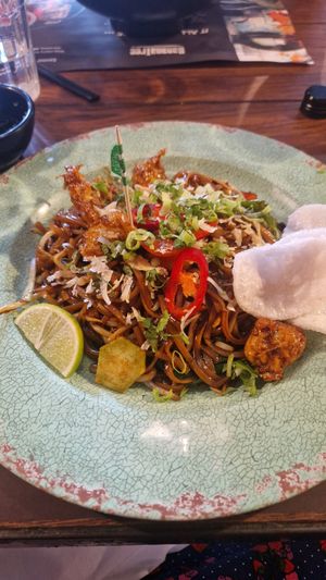 Blackened noodles at Banana Tree in Oxford