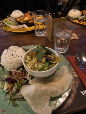 The vegan Thai green curry😍 at Banana Tree in Oxford