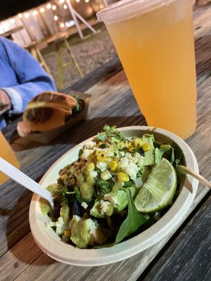 Taco bowl at Chile de Arbol Food Truck in Brownsville