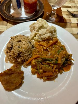 Had the veggie dinner with Tofu!!! They even had almond milk for the iced coffee 🤭 at The Fig Tree in Port Elizabeth