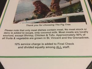 They do not use dairy and meat stock in veg dishes  at The Fig Tree in Port Elizabeth