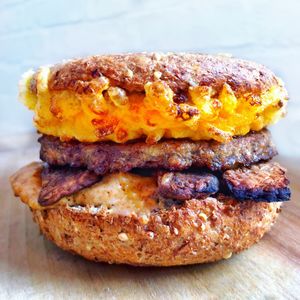 Baaadasss Vegan Breakfast Sandwich  at Locali in West Hollywood