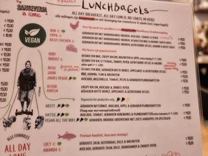Vegan bagel options at Sanseveria Bagelsalon in Bruges