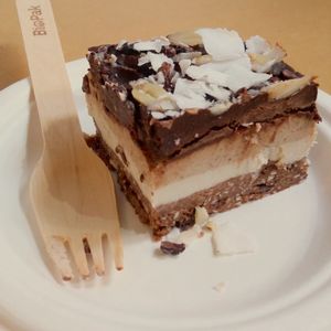 I think this was a Snickers inspired slice it was really good at Power Plant Organic Store in Whangarei