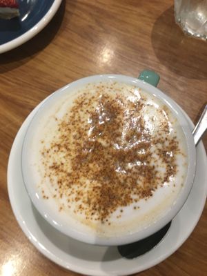 Caramel coffee with coconut-cashew milk 😋 at Power Plant Organic Store in Whangarei