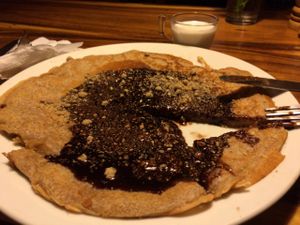 vegan chocolate pancake  at Ethos in Bangkok