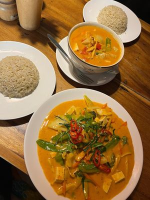 Penang and massaman curries  at Ethos in Bangkok