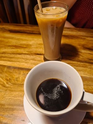 Ice latte and americano at Ethos in Bangkok