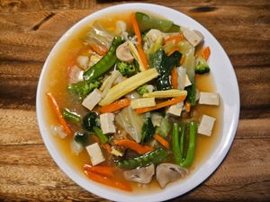 Fried noodles in thick sauce (not spicy) at Ethos in Bangkok