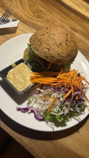 Veggie burgerrs  at Ethos in Bangkok