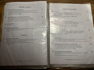 Some of the menu  at Ethos in Bangkok