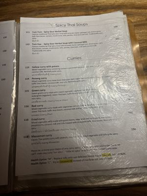 Some of the menu   at Ethos in Bangkok