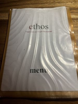 Menu front  at Ethos in Bangkok