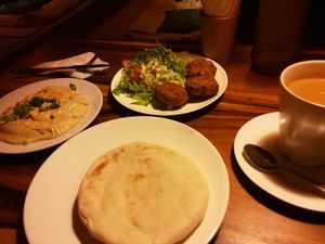 Falafel & Hummus, Large Chai at Ethos in Bangkok