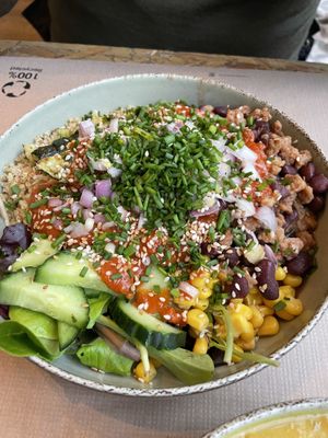 Lovely quinoa salad  at La Clairiere in Lille