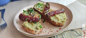 Houmous and beet at La Clairiere in Lille