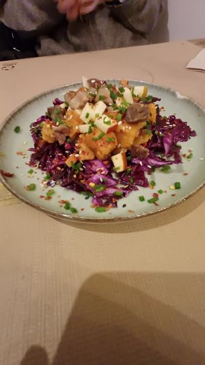 Apple, cabbage sweet potato salad at La Clairiere in Lille