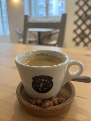 Coffee with peanuts   at La Clairiere in Lille