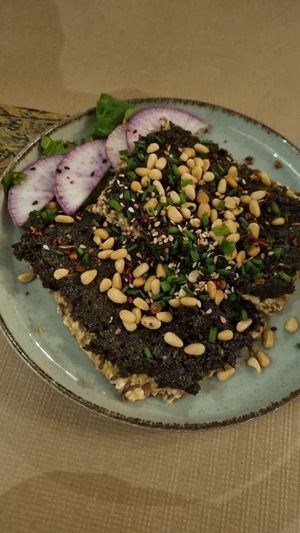 Olives tapenade on "toast" at La Clairiere in Lille