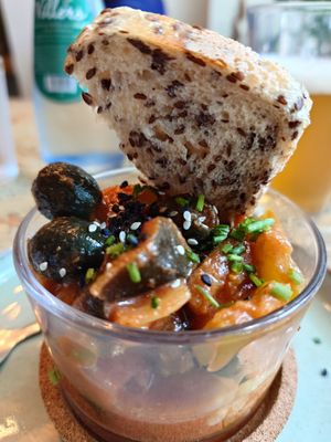 Tomato, olives and veg at La Clairiere in Lille