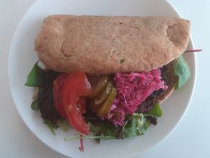 Sandwich with tempeh at Veggie Galore in Nijmegen