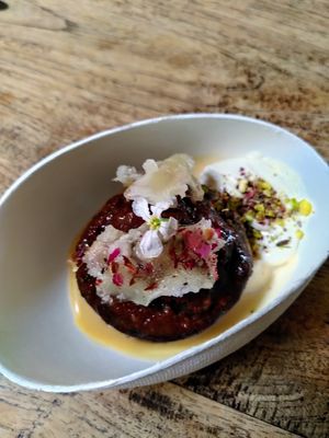 Delicious dessert, beautifully presented at Veggie Galore in Nijmegen