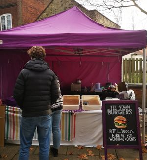 These burgers must be good! Everything had sold out when we arrived. at TFI Vegan Food Truck in Ipswich