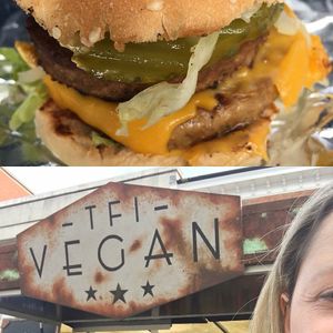 The best Vegan burger I’ve ever had! Aka The Stack!   at TFI Vegan Food Truck in Ipswich