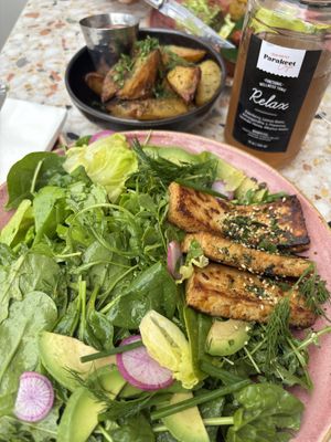 Green goddess salad with tofu  at Parakeet Cafe in La Jolla