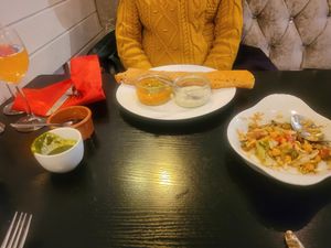 Masala Doso and chick pea salad GF at Chai Station - Vegetarian Indian in Chester