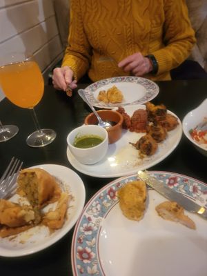 Various starters mostly GF at Chai Station - Vegetarian Indian in Chester