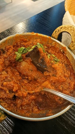 Delicious aubergine curry at Chai Station - Vegetarian Indian in Chester