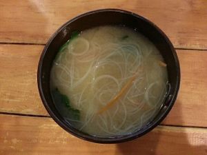 Miso soup at Delica Mitsu Campanero  in Guanajuato