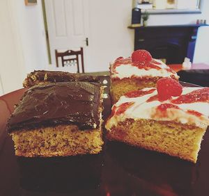 Banana Cake & Raspberry Cake at Joro Vegan Eatery in Birkenhead