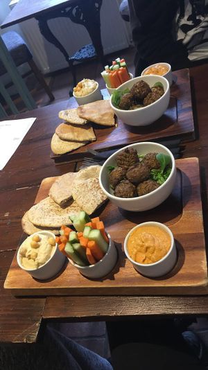 Sharing meals! at Joro Vegan Eatery in Birkenhead