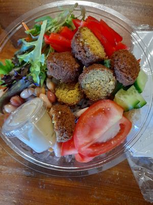 Goodness Bowl with falafel at Wholesome Blend in Parkes