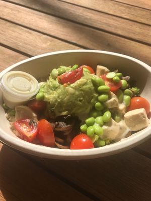 Miso tofu bowl with avocado, edamame & tomatoes  at Bowl Spot in Port St Lucie