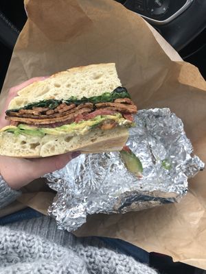 Tempeh sandwich  at Whole Foods Market in Portland
