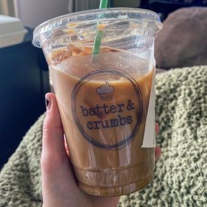 Cold brew with oat milk at Batter & Crumbs in Philadelphia