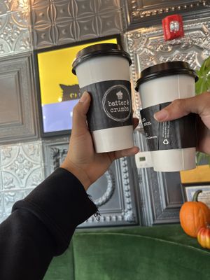 The Salted Toffee and Banana Bread lattes  at Batter & Crumbs in Philadelphia