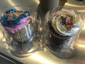 Melt in your mouth Cotton Candy and Vanilla Cupcakes at Batter & Crumbs in Philadelphia