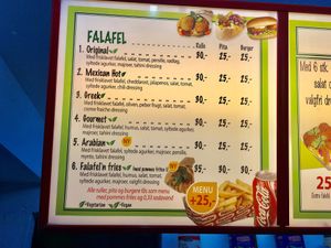Menu at Fiasko in Aalborg