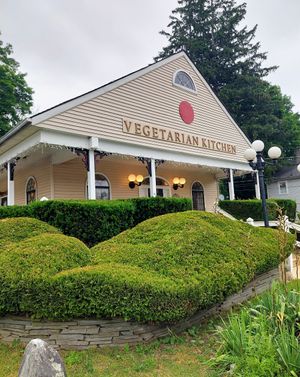 Nice to see big letters spelling out vegetarian in a tiny town at The Red Dot Kitchen in Wurtsboro